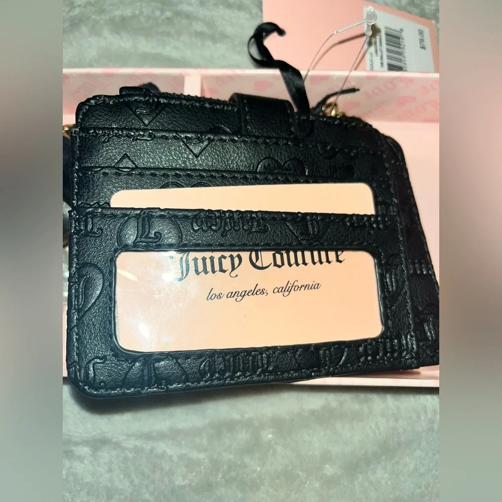 Juicy Couture Key Holder Card Wallet TAB WALLET DANGLE SET LIQUORICE